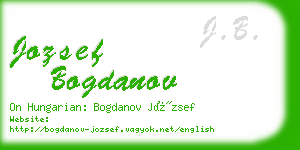 jozsef bogdanov business card